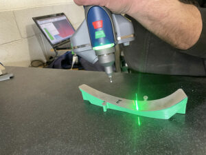 Scansione ottica su componente aerospace