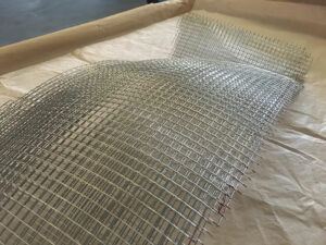 Deformazione rete metallica per elicottero